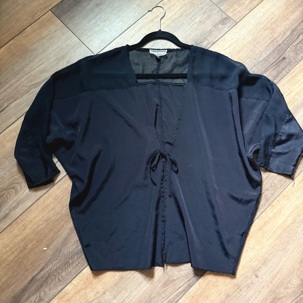Volcom Black Women's Blouse with Tie Detail